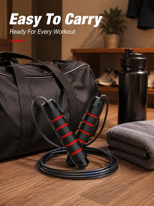 Steel Wire Speed Jump Rope, Adjustable Fitness Skipping Rope with Non-Slip Handles, Weighted Cardio Training Rope for Boxing, HIIT, Cross Training, Gym Workout, Home Exercise, Endurance, Agility and Daily Sports Practice