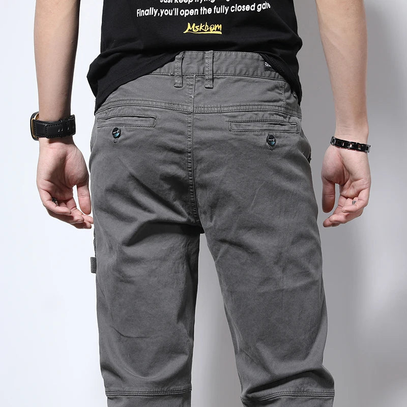 KSTUN 2025 Spring Men's Pants Jogging Casual Slim Fit Patchwork Fashion Pants For Men Stretch Ankle Banded Pants Mens Clothing