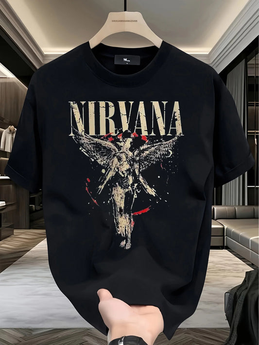Angel, Nirvana Rebirth, Pattern Front Print, Men's Short sleeved T-shirt