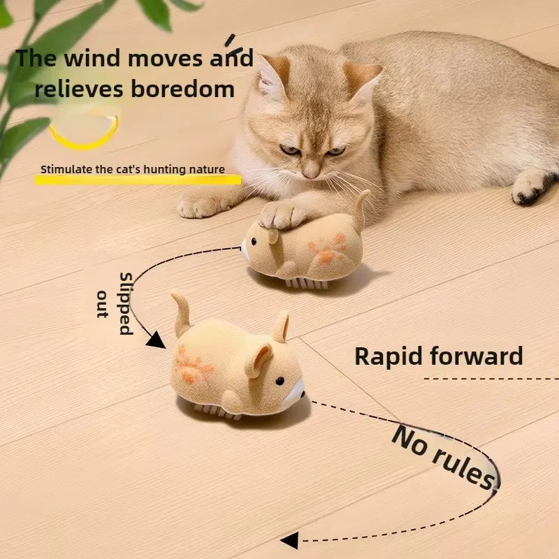 Interactive Cat Toy Electric Cat Toy Mouse Interactive Electric Hamster Cat Toys Self-Moving Obstacles Avoid Pet Supplies