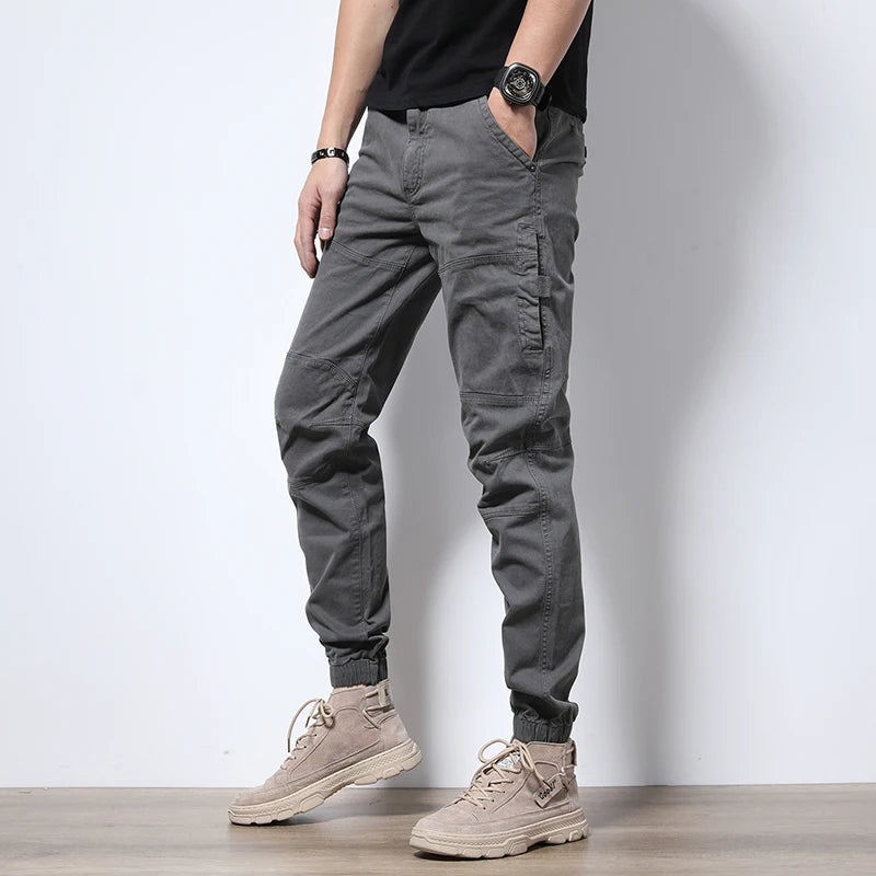 KSTUN 2025 Spring Men's Pants Jogging Casual Slim Fit Patchwork Fashion Pants For Men Stretch Ankle Banded Pants Mens Clothing