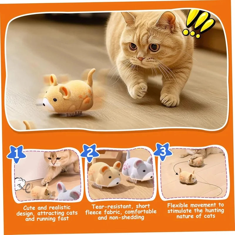 Interactive Cat Toy Electric Cat Toy Mouse Interactive Electric Hamster Cat Toys Self-Moving Obstacles Avoid Pet Supplies