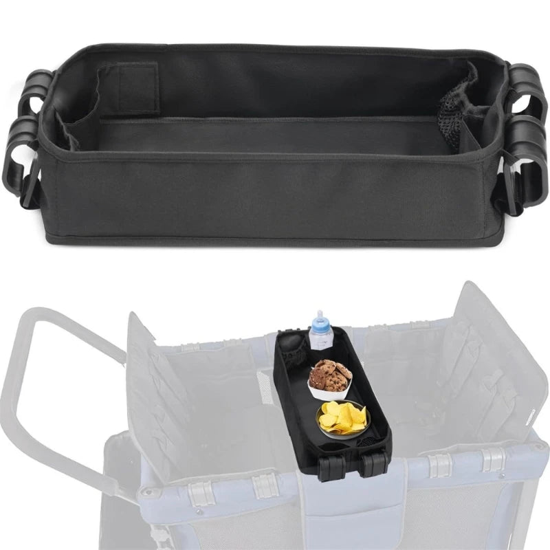 Children's Strollers Organiser Tray Dinning Plate with Mesh Pockets & Cup Holder