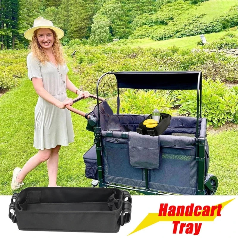 Children's Strollers Organiser Tray Dinning Plate with Mesh Pockets & Cup Holder